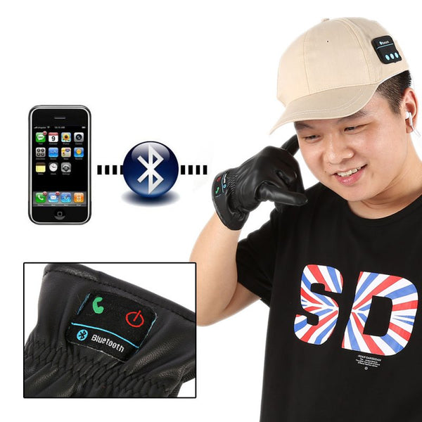 Bluetooth Leather Gloves