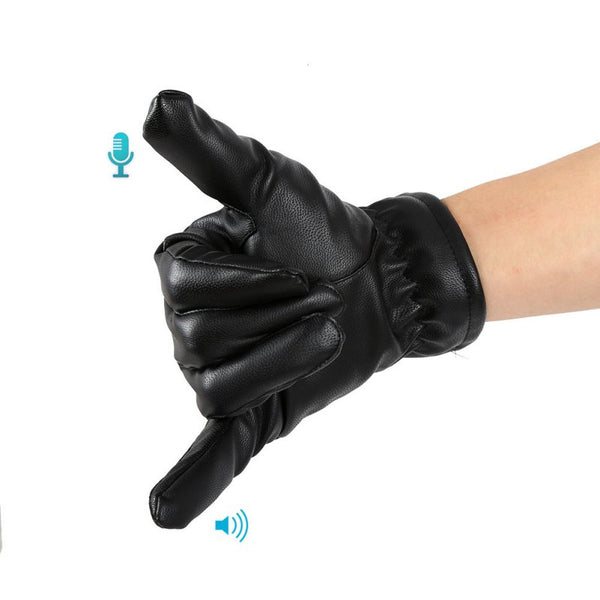 Bluetooth Leather Gloves